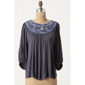 C. Keer Top Shirt Small S Knit Blue Cutouts Fenest